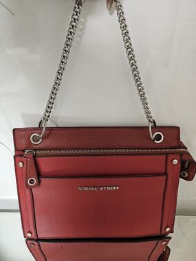 Adrienne Vittadini Red Chain Strap Shoulder Bag